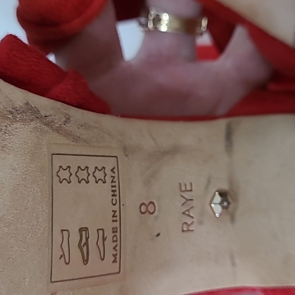 RAYE Maggie red suede Heeled Sandals that tie around the ankle size 8 - Picture 7 of 10